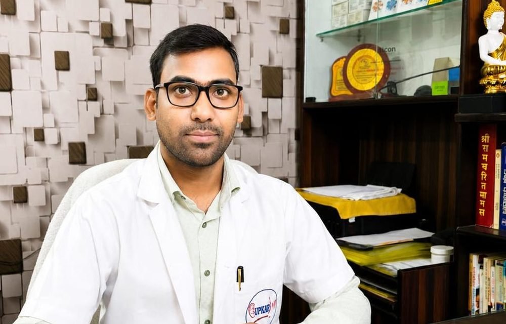 Dr. Jairam Prajapati, speech therapist, at his clinic in Govindpuram, Ghaziabad
